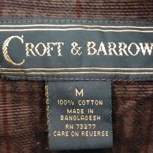 クラフトアンドバロー Croft&Barrow バングラデシュ製 コーデュロイチェックボタンダウンシャツ メンズ import:M