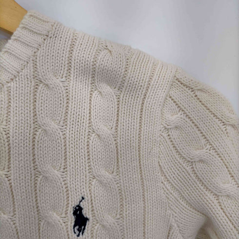 ラルフローレン RALPH LAUREN ポニー刺繍 ケーブルコットンニット レディース import:XS