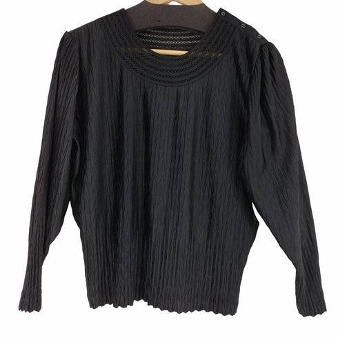 フルギ Cecilene 90s ショルダーボタン レース x アコーディオントップス レディース M-L