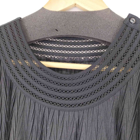 フルギ Cecilene 90s ショルダーボタン レース x アコーディオントップス レディース M-L