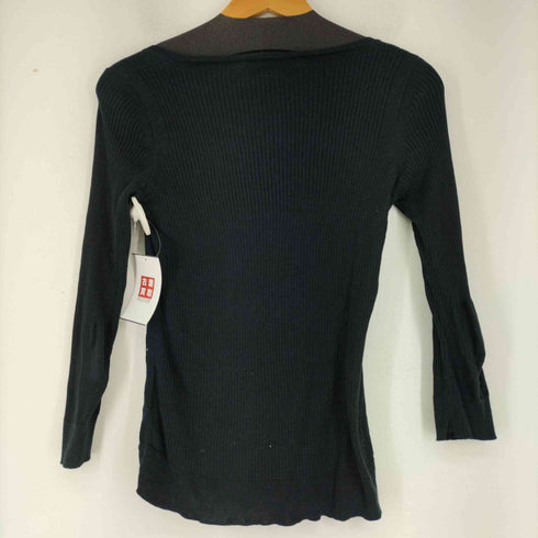 イヴサンローラン Yves Saint Laurent 90-00s rive gauche MADE IN ITALY コットンリブニットトップス レディース import:M