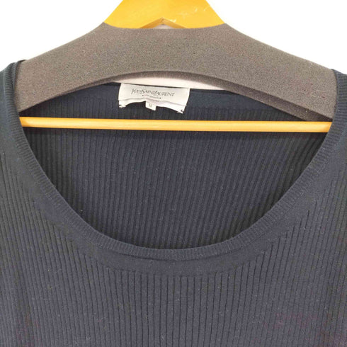 イヴサンローラン Yves Saint Laurent 90-00s rive gauche MADE IN ITALY コットンリブニットトップス レディース import:M