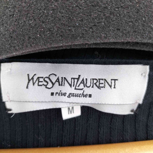 イヴサンローラン Yves Saint Laurent 90-00s rive gauche MADE IN ITALY コットンリブニットトップス レディース import:M