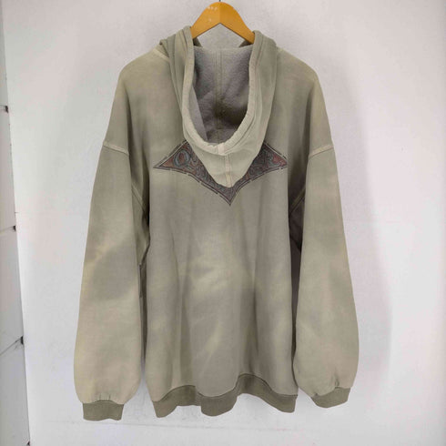 クイックシルバー Quiksilver 90S USA製 裏起毛 ビッグロゴプリント プルオーバーパーカー メンズ import:L