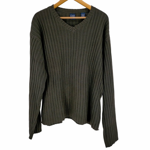 ギャップ Gap 90-00S OLD オーバーサイズ コットンVネックリブニット メンズ import:L