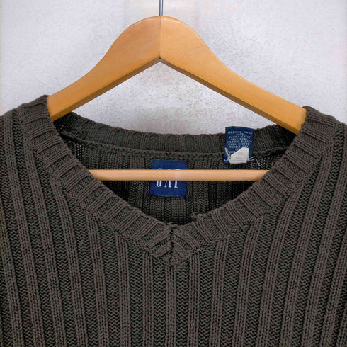 ギャップ Gap 90-00S OLD オーバーサイズ コットンVネックリブニット メンズ import:L
