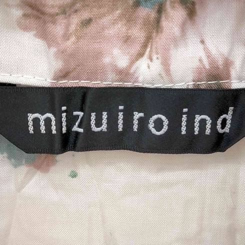 ミズイロインド mizuiro ind シワ加工 花柄ブラウス レディース