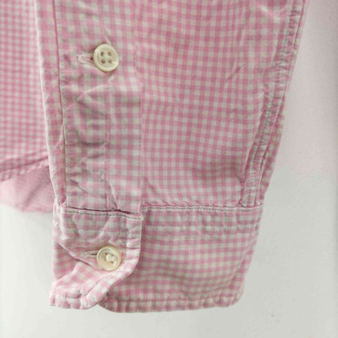 ポロバイラルフローレン Polo by RALPH LAUREN 90-00s SLIM FIT スモールポニー刺繍 ボタンダウンチェックシャツ メンズ import:XL