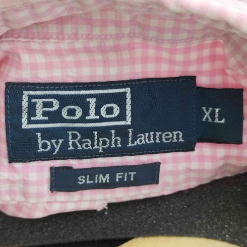 ポロバイラルフローレン Polo by RALPH LAUREN 90-00s SLIM FIT スモールポニー刺繍 ボタンダウンチェックシャツ メンズ import:XL