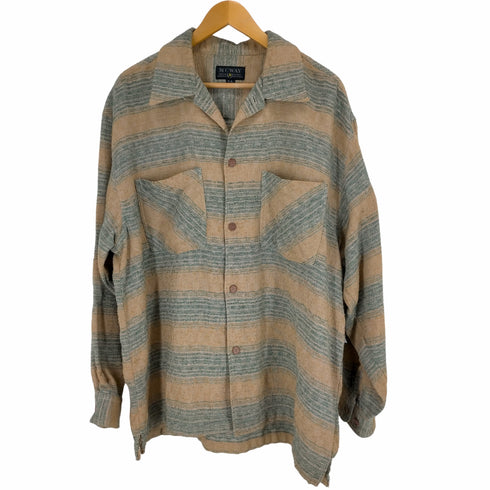 M'CWAY 70S~ インド綿調 ボーダーシャツ メンズ LL