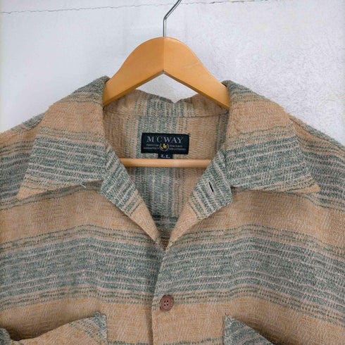 M'CWAY 70S~ インド綿調 ボーダーシャツ メンズ LL