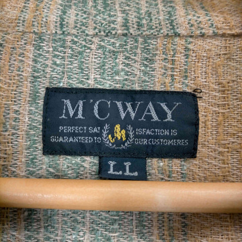 M'CWAY 70S~ インド綿調 ボーダーシャツ メンズ LL