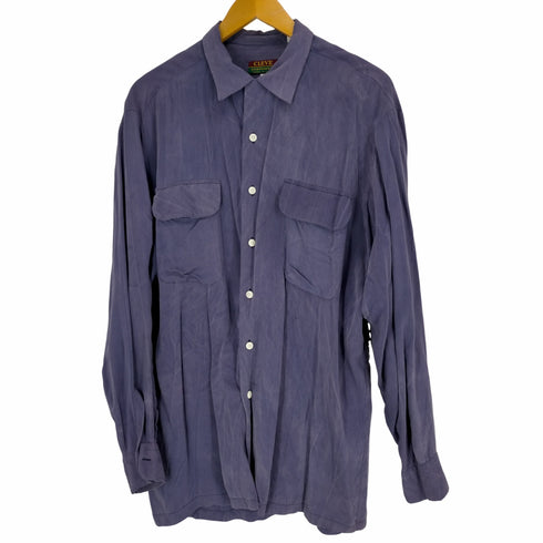 - CLEVE 90S USA製 レーヨン100 フラップポケット 総柄長袖シャツ メンズ import:M