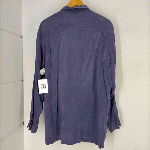 - CLEVE 90S USA製 レーヨン100 フラップポケット 総柄長袖シャツ メンズ import:M