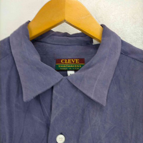- CLEVE 90S USA製 レーヨン100 フラップポケット 総柄長袖シャツ メンズ import:M