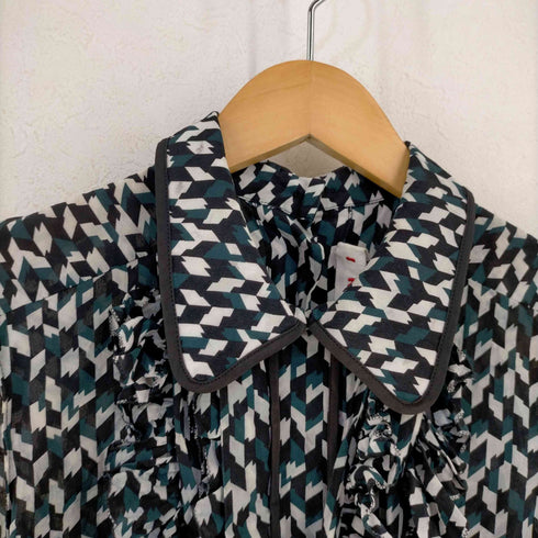 マルニ MARNI シルク フロントフリルブラウス レディース 36