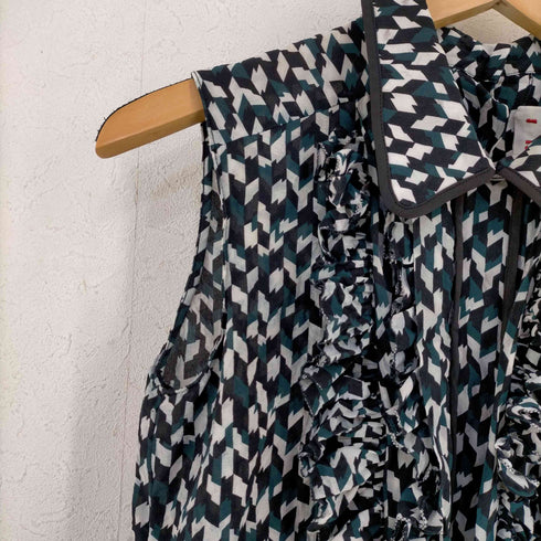 マルニ MARNI シルク フロントフリルブラウス レディース 36