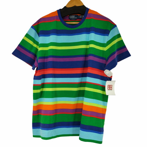 ポロバイラルフローレン Polo by RALPH LAUREN 20/1 Uneven Mesh-Ssl-Tsh マルチカラーボーダーTシャツ メンズ JPN:L