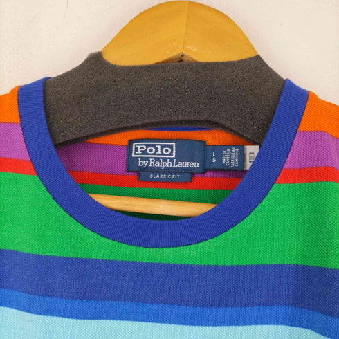 ポロバイラルフローレン Polo by RALPH LAUREN 20/1 Uneven Mesh-Ssl-Tsh マルチカラーボーダーTシャツ メンズ JPN:L