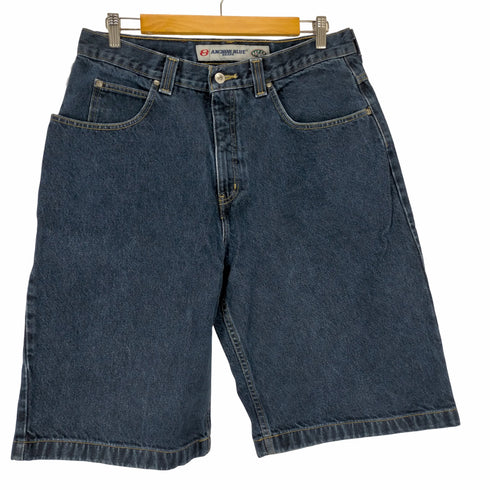 アンカーブルー ANCHOR BLUE メキシコ製 BAGGY ワイドデニムショーツ メンズ US:34-35