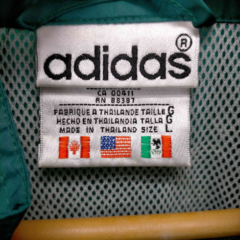 アディダス adidas 90-00s 銀タグ ロゴ刺繍ナイロンジャケット メンズ JPN:L