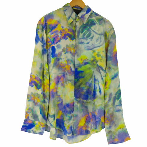 エムエスジーエム MSGM タイダイプリント レーヨンL/Sシャツ メンズ US:40