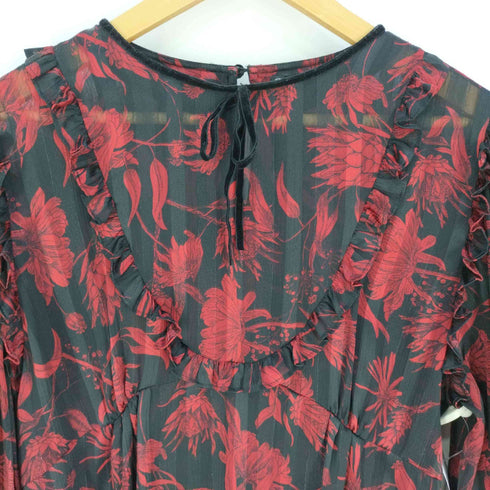 ザラ ZARA SHEER FLORAL BLOUSE シアーフローラルブラウス レディース import:L