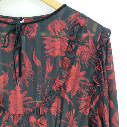 ザラ ZARA SHEER FLORAL BLOUSE シアーフローラルブラウス レディース import:L