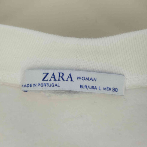 ザラ ZARA WOMAN クルーネック クロップドスウェット レディース import:L