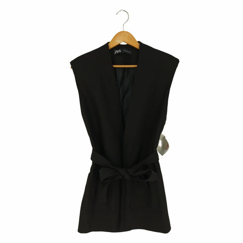 ザラ ZARA PATCH POCKET LONGLINE VEST パッチポケット ロングラインベスト レディース import:L
