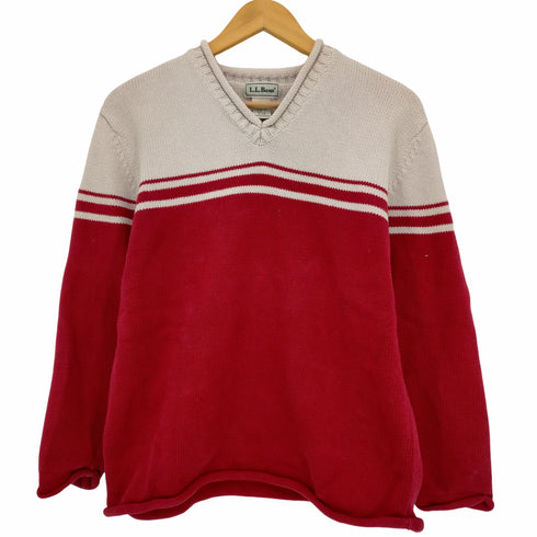 エルエルビーン L.L.Bean 90-2000s Vネック バイカラー コットンロールネックニットセーター レディース KIDS L