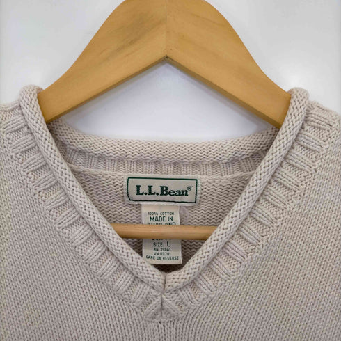 エルエルビーン L.L.Bean 90-2000s Vネック バイカラー コットンロールネックニットセーター レディース KIDS L