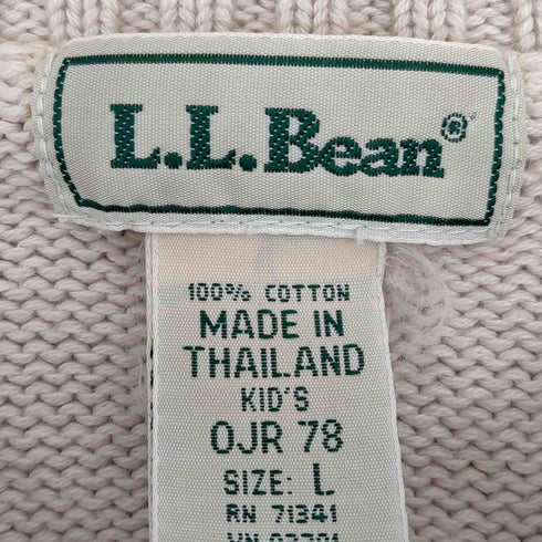 エルエルビーン L.L.Bean 90-2000s Vネック バイカラー コットンロールネックニットセーター レディース KIDS L