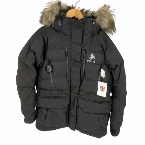 アールエルエックスラルフローレン RLX RALPH LAUREN ロゴプリント ファーフーデッドダウンジャケット 止水ジップ メンズ