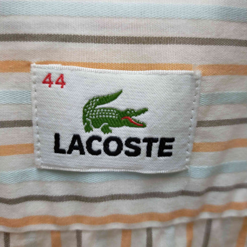 ラコステ LACOSTE ロゴ刺繍 ストライプ ロングスリーブシャツ レディース FR:44