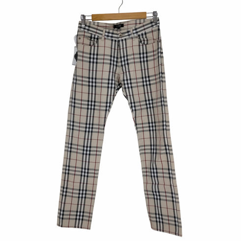 バーバリーブラックレーベル BURBERRY BLACK LABEL ノバチェックボタンフライスキニーパンツ メンズ JPN:71-76