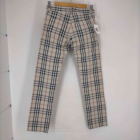 バーバリーブラックレーベル BURBERRY BLACK LABEL ノバチェックボタンフライスキニーパンツ メンズ JPN:71-76