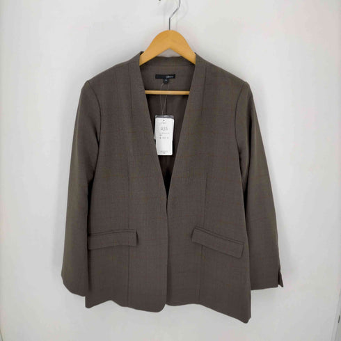 ラナン RANAN ノーカラー グレンチェックテーラードジャケット セットアップ レディース import:XL