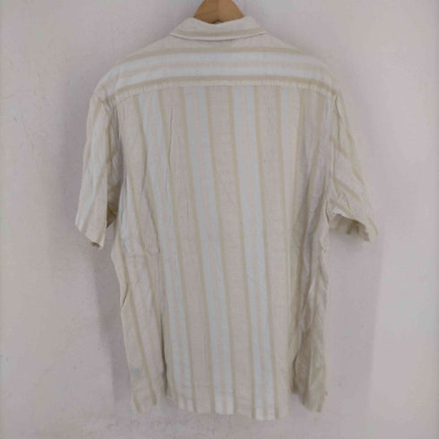 フルギ MURANO 香港製 縦縞 コットンレーヨン レギュラーカラーシャツ メンズ import:L