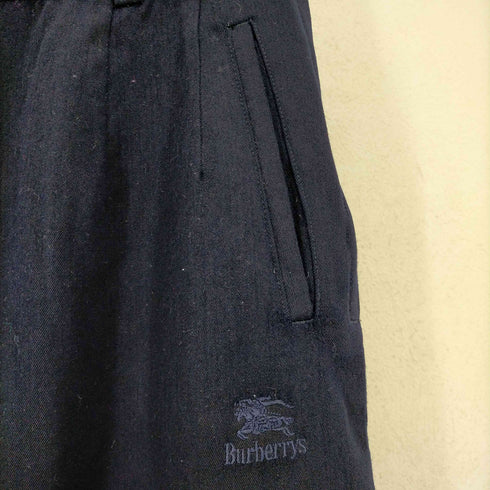バーバリーズ BURBERRY’S 緑タグ ロゴ刺繍サイドジップウールスラックス レディース JPN:M