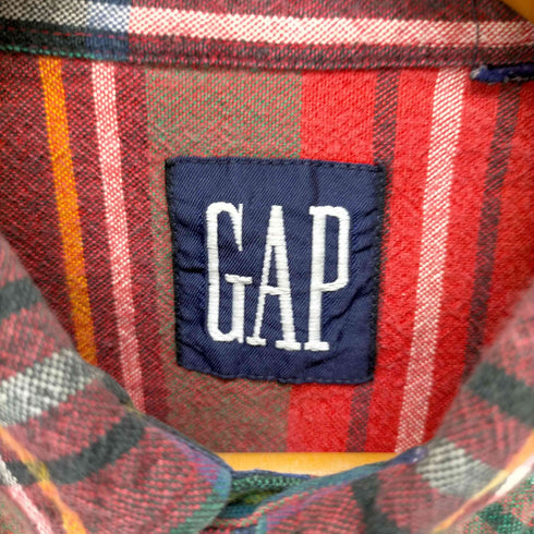 ギャップ Gap 90S OLD 紺タグ タータンチェック フランネルシャツ メンズ
