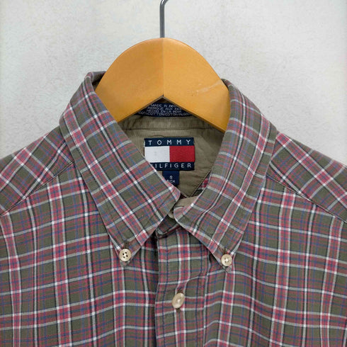 トミーヒルフィガー TOMMY HILFIGER 00S ロゴ刺繍 タータンチェック BDシャツ メンズ import:S