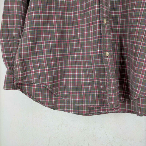 トミーヒルフィガー TOMMY HILFIGER 00S ロゴ刺繍 タータンチェック BDシャツ メンズ import:S