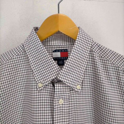 トミーヒルフィガー TOMMY HILFIGER 00S ロゴ刺繍 チェック柄 BDシャツ メンズ import:L