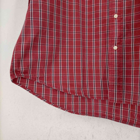 トミーヒルフィガー TOMMY HILFIGER 00S ロゴ刺繍 タータンチェック BDシャツ メンズ JPN:XL