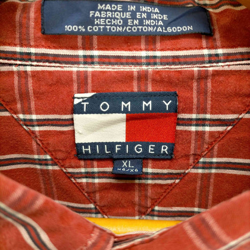 トミーヒルフィガー TOMMY HILFIGER 00S ロゴ刺繍 タータンチェック BDシャツ メンズ JPN:XL