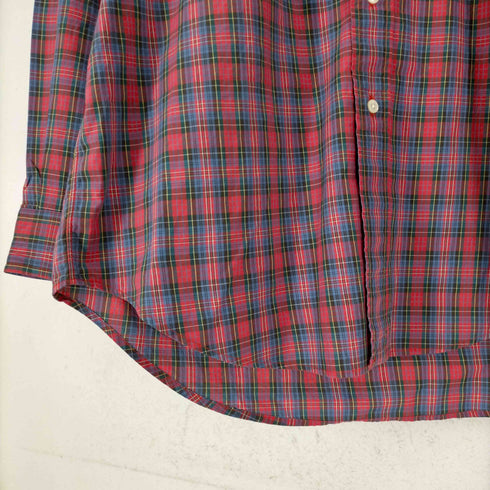 ラルフローレン RALPH LAUREN 90-00S BLAIRE ポニー刺繍 タータンチェックBDシャツ メンズ import:M