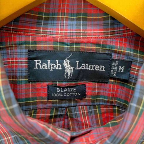 ラルフローレン RALPH LAUREN 90-00S BLAIRE ポニー刺繍 タータンチェックBDシャツ メンズ import:M