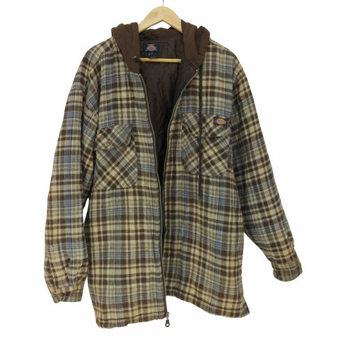 ディッキーズ Dickies 90s 裏キルティング フード付き ネルシャツ ブルゾン ジャケット メンズ import:XL