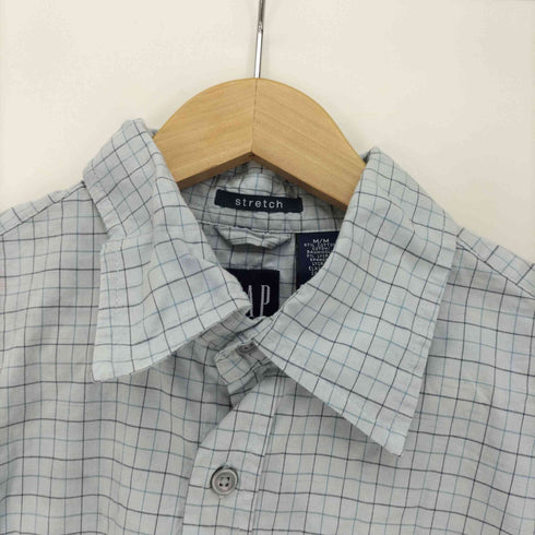 ギャップ Gap 00S OLD STRETCH チェック S/S シャツ メンズ import:M
